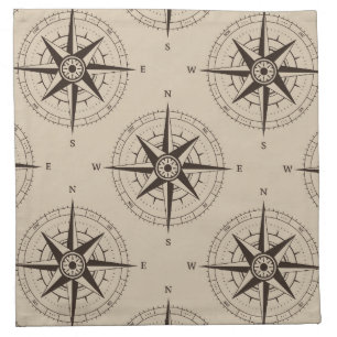 Navigation Compass Pattern Napkin
