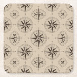 Navigation Compass Pattern Square Paper Coaster
