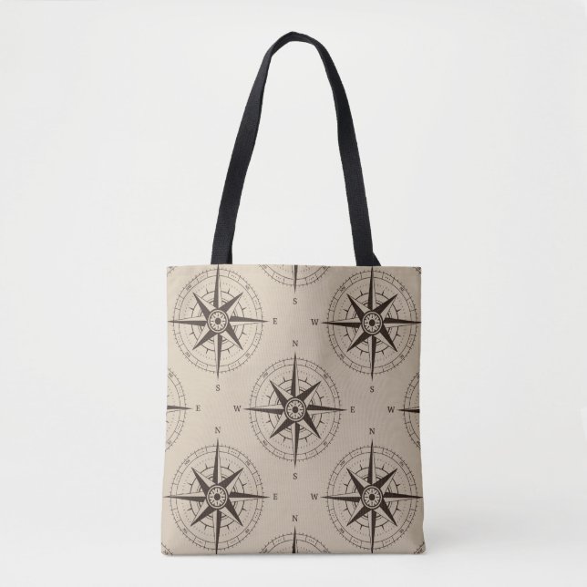 Navigation Compass Pattern Tote Bag (Front)