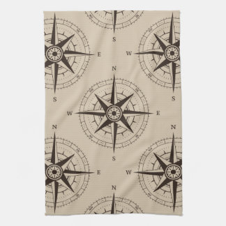 Navigation Compass Pattern Towel