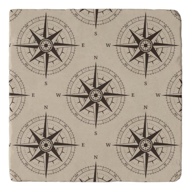 Navigation Compass Pattern Trivet (Front)