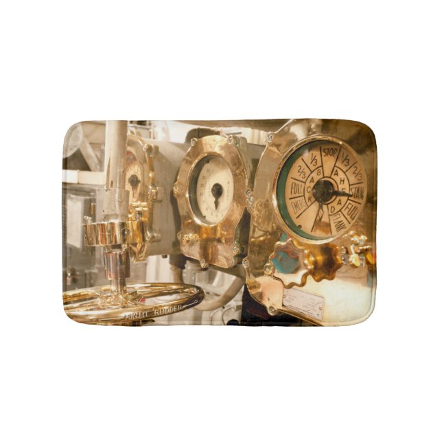 Navigational Gauges And Instruments On Submarine Bathroom Mat (Front)