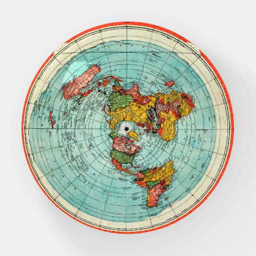 Navigational World Map Dome Flat Earth Model Paperweight | Zazzle