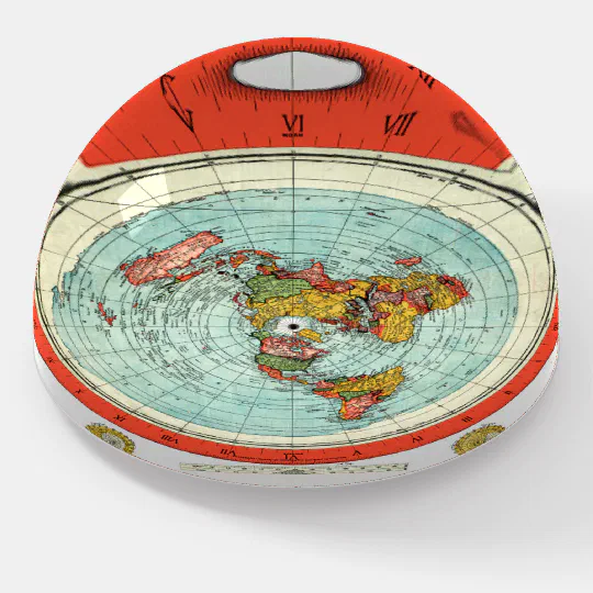 Flat Earth Dome Display Navigational World Map Dome Flat Earth Model Paperweight | Zazzle.com