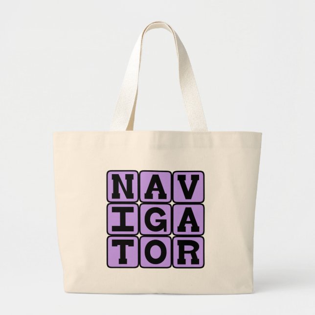 Navigator, Map Master Large Tote Bag (Front)