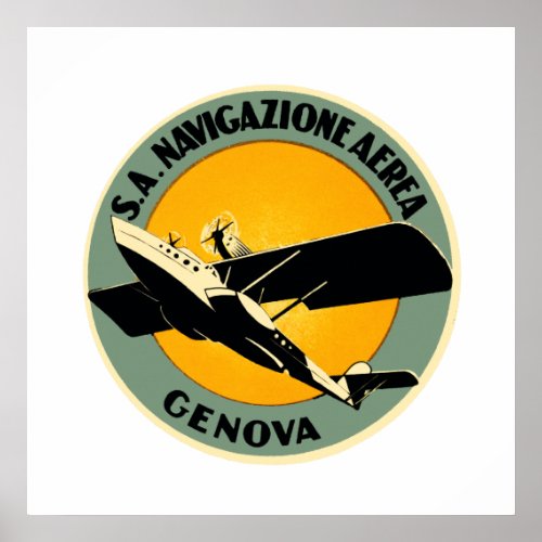 Navigazione Aerea  Genova Poster