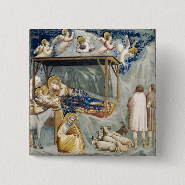 Navitity (Birth of Jesus Christ) (by Giotto) Button (Front)