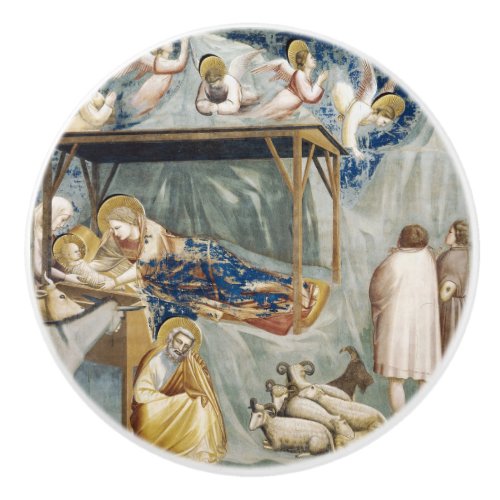 Navitity Birth of Jesus Christ by Giotto Ceramic Knob