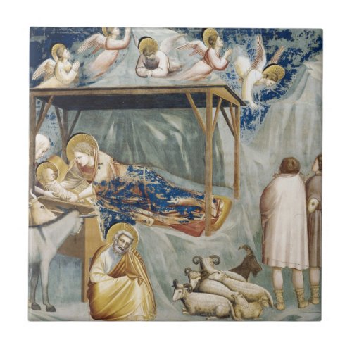 Navitity Birth of Jesus Christ by Giotto Ceramic Tile