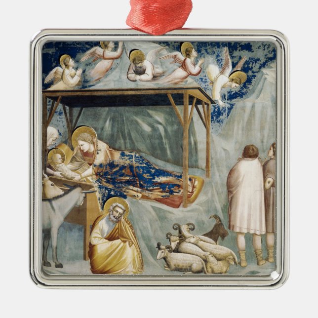 Navitity (Birth of Jesus Christ) (by Giotto) Metal Ornament (Front)