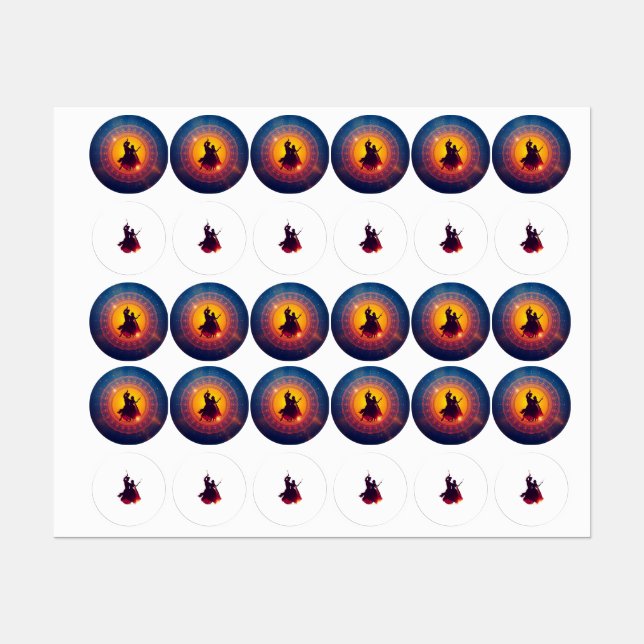 Navratri - A Festival of Devotion and Dance Labels (Sheet)