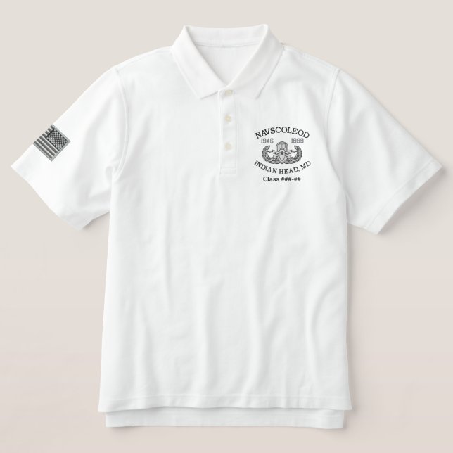 NAVSCOLEOD Senior Embroidered Polo Shirt (Design Front)