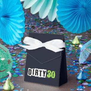 Navy 30th Dirty Thirtieth Party Favor Boxes