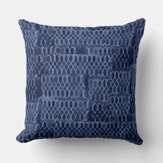 Navy Abstract Lattice Pattern Throw Pillow