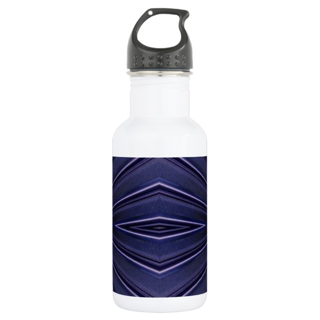 Navy Abstract Pattern Water Bottle (Front)