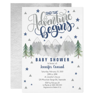 mountain themed baby shower invitations