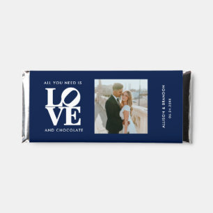 Navy All You Need Is Love Wedding Hershey Bar