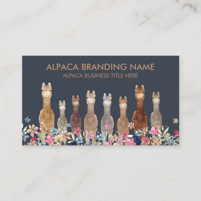 Navy Alpaca Business Card (Front)