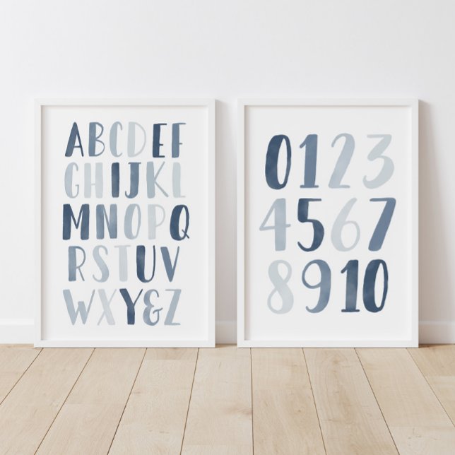 Navy Alphabet and Numbers Educational Classroom Wall Art Sets (Creator Uploaded)
