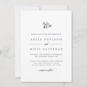 Navy | Ampersand Monogram Wedding Invitation (Front)