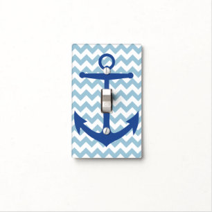 Navy Anchor and Chevron Custom Lightswitch Cover