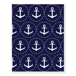 Navy anchor circle pattern temporary tattoos