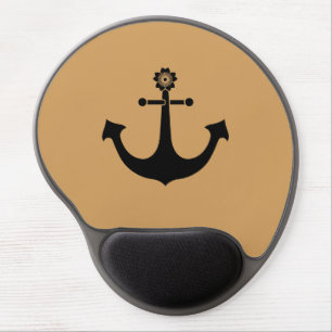 Navy anchor gel mouse pad