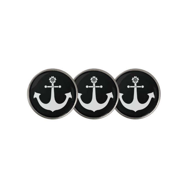 Navy anchor golf ball marker (3 Up)