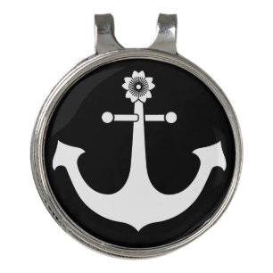 Navy anchor golf hat clip