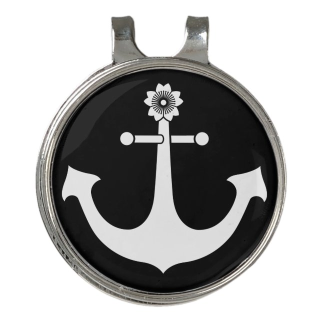 Navy anchor golf hat clip (Front)