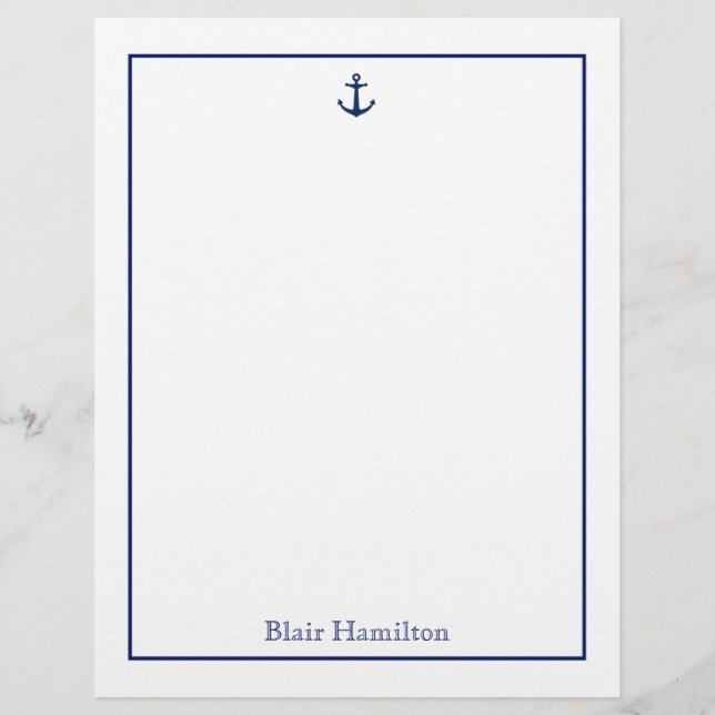 Navy Anchor Letterhead (Front)