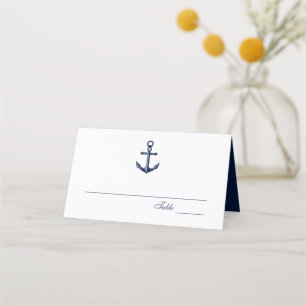 Navy Anchor Nautical Wedding   Place Card