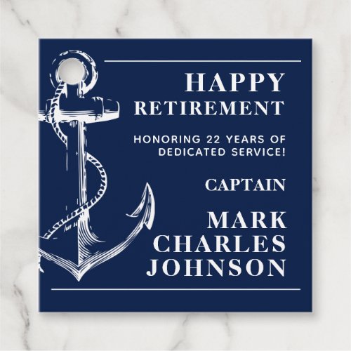 Navy Anchor Retirement  Favor Tags