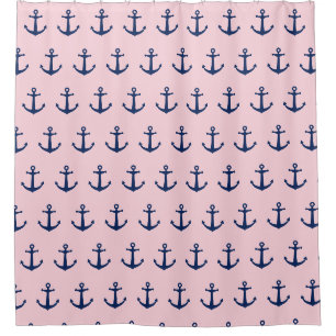 Navy Anchor Shower Curtain