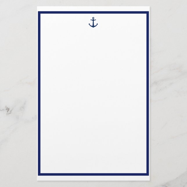 Navy Anchor Stationery (Front)