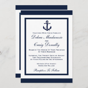 Navy Anchor - Wedding Invitation