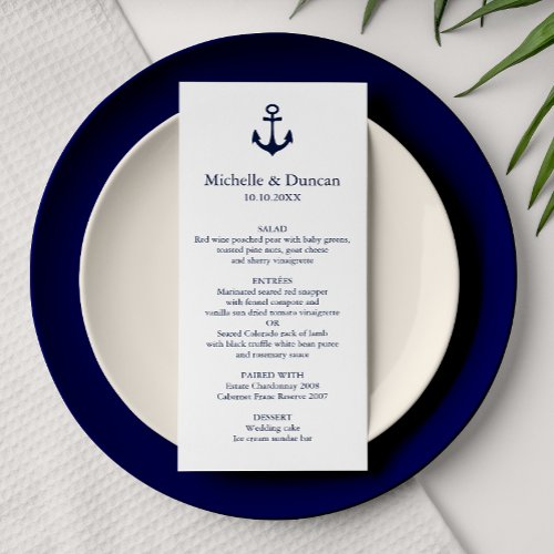 Navy Anchor Yacht Nautical Modern Wedding Invitation