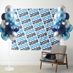 Navy and Blue ANY Class Year Graduation Backdrop