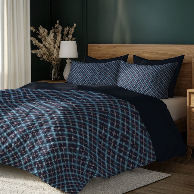 Navy and Blue Check Duvet for Soft Bedrooms (Navy and Blue Check Duvet for Soft Bedrooms)
