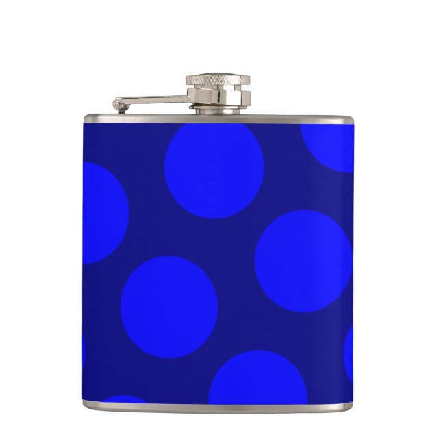 Navy and Blue Polka Dots Flask (Front)