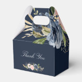 navy and blush watercolor floral wedding favor box (Back Side)