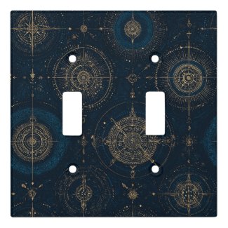 Navy and Bronze Compass Rose
