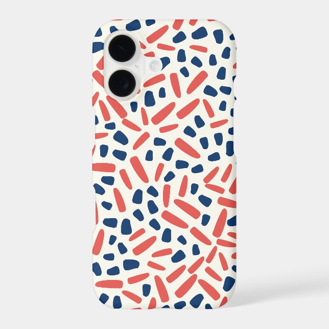 Navy and Coral Abstract pattern Case-Mate iPhone Case (Back)