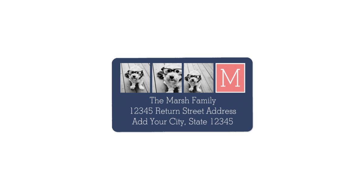 Navy And C Photo Collage Custom Monogram Label Zazzle C Photo Collage Custom Monogram