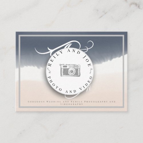 Navy and Cream Photography creative watercolor Business Card