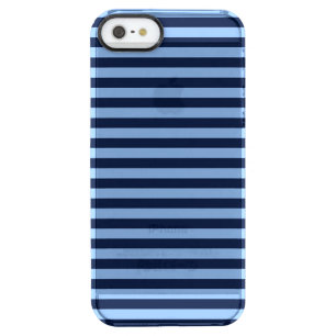Navy and Denim blue stripes Clear iPhone SE/5/5s Case