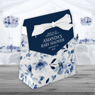 Navy and Dusty Blue Floral Favor Boxes
