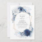Navy and Dusty Blue Floral Modern Baby Shower
