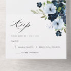 Navy and dusty blue watercolor floral wedding 