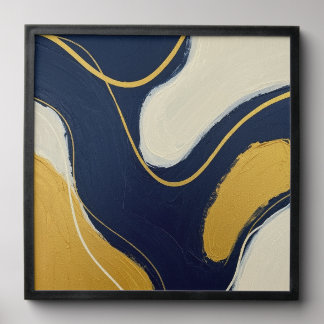 Navy and Gilded Flow Peel And Stick Photo Tile